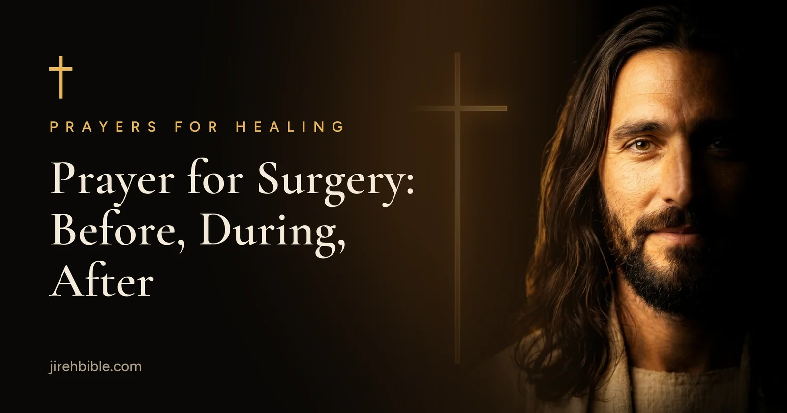 Open Bible and folded hands, a prayer for surgery for the night before and the morning of the operation